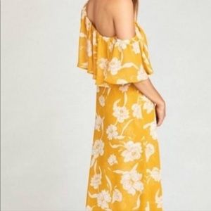 Show me your mumu Rosie dress// bridesmaids and wedding dress// yellow floral